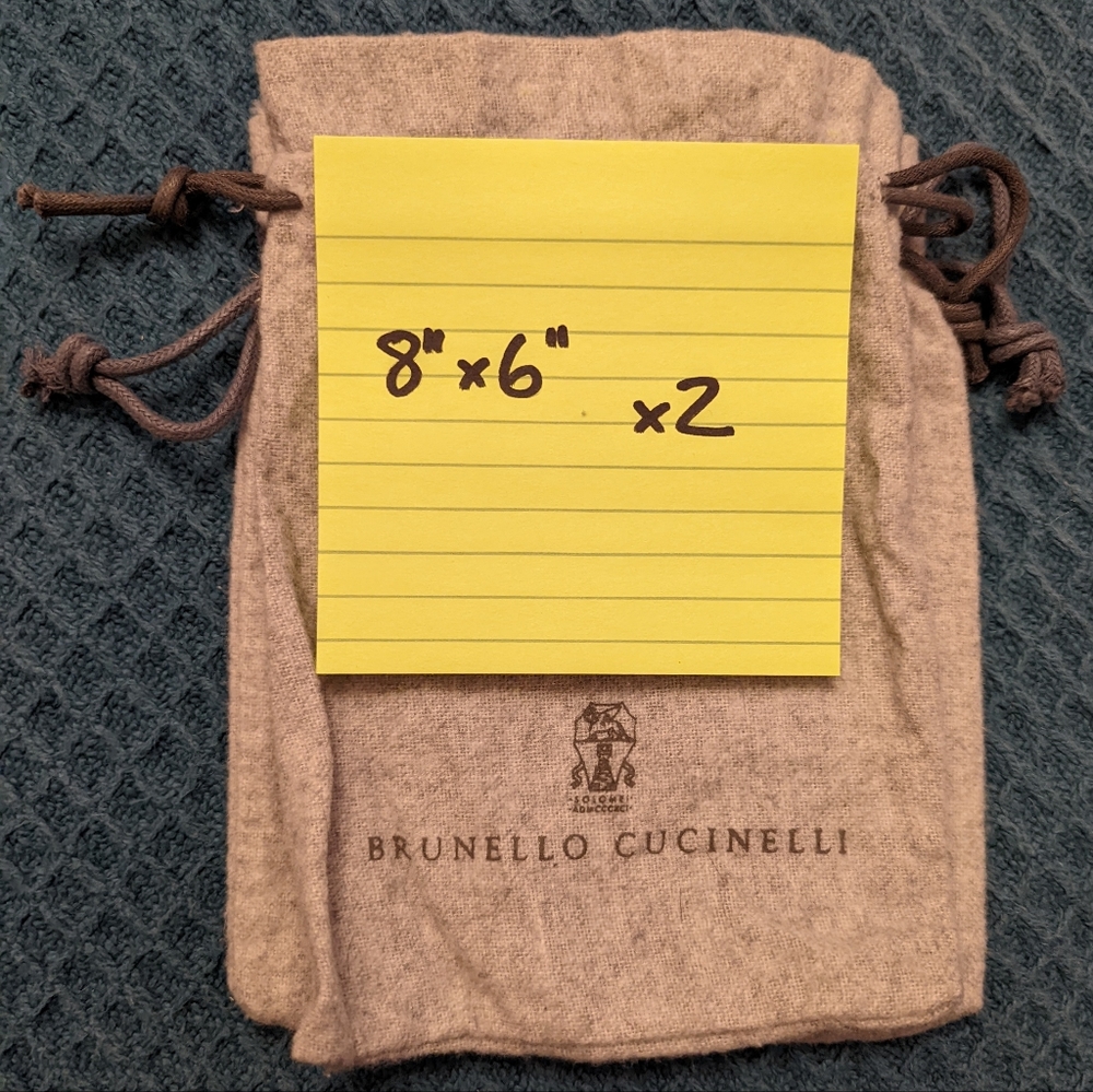 2 Brunello Cucinelli Dust Bags 8"x6"